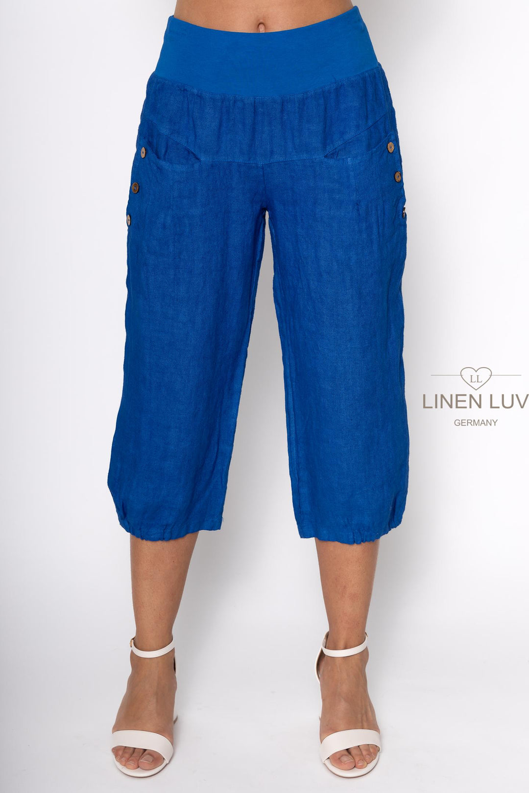 Premium Woven French Linen Capri - Breathable Naturals | Glam & Fame Clothing