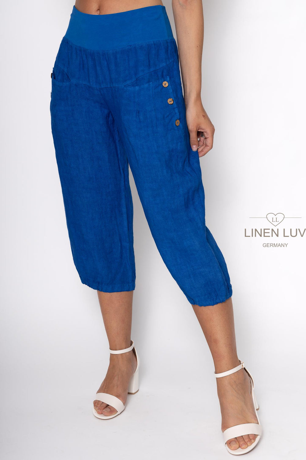 Premium Woven French Linen Capri - Breathable Naturals | Glam & Fame Clothing