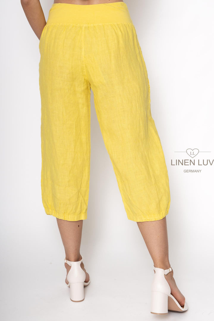 Premium Woven French Linen Capri - Breathable Naturals | Glam & Fame Clothing