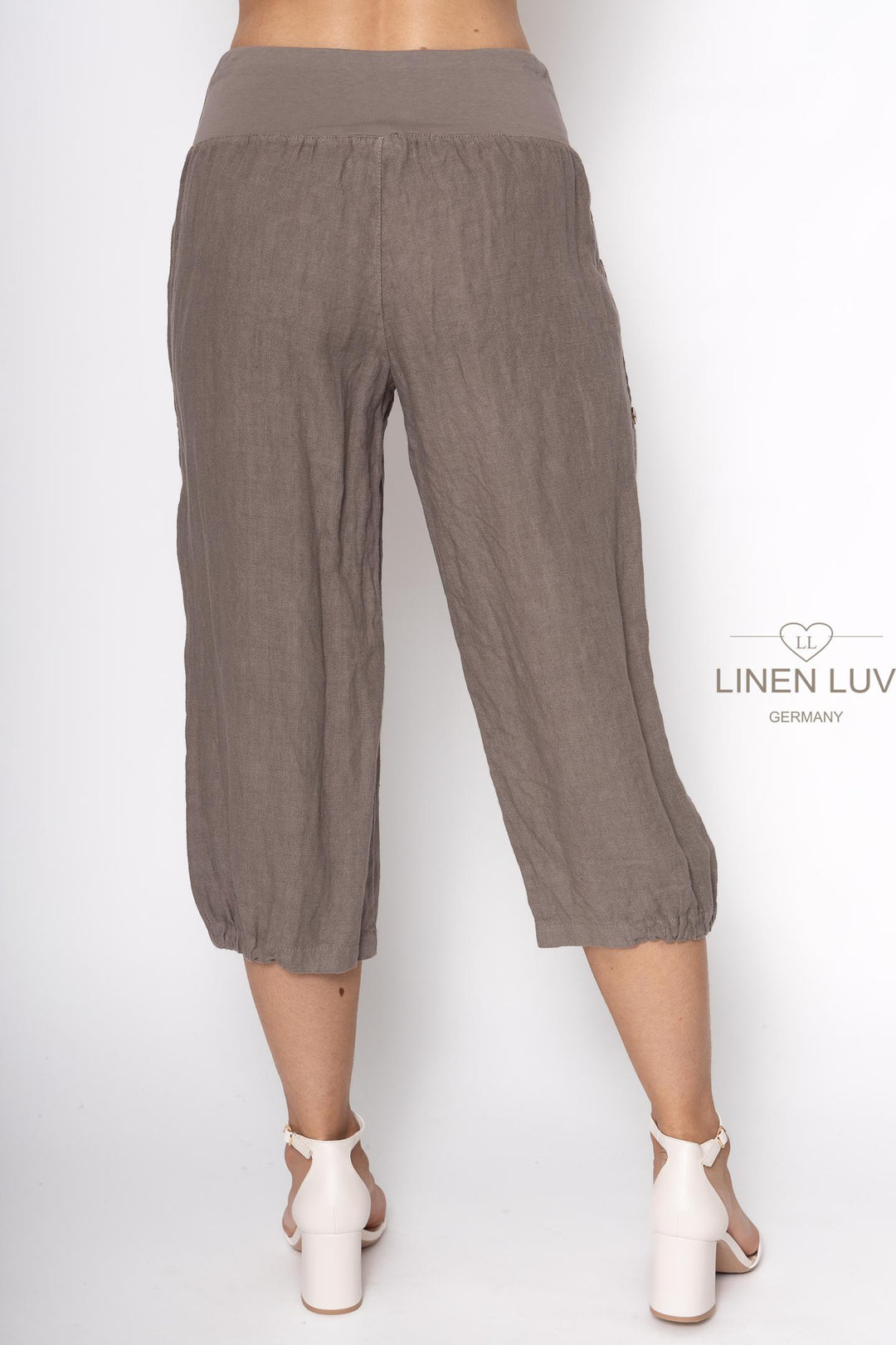 Premium Woven French Linen Capri - Breathable Naturals | Glam & Fame Clothing