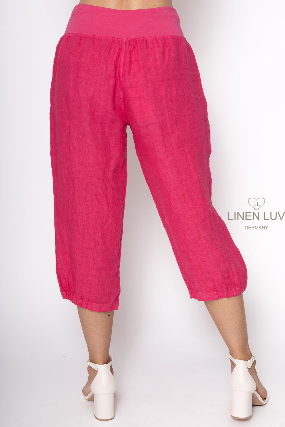 Premium Woven French Linen Capri - Breathable Naturals | Glam & Fame Clothing