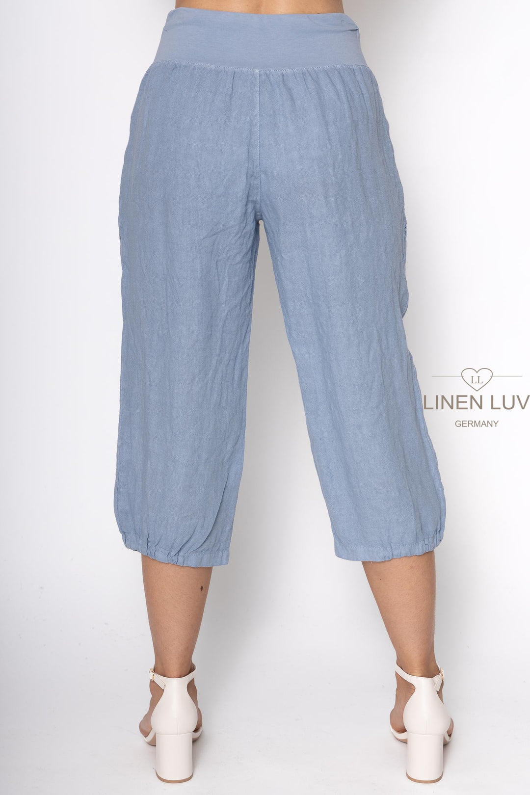 Premium Woven French Linen Capri - Breathable Naturals | Glam & Fame Clothing