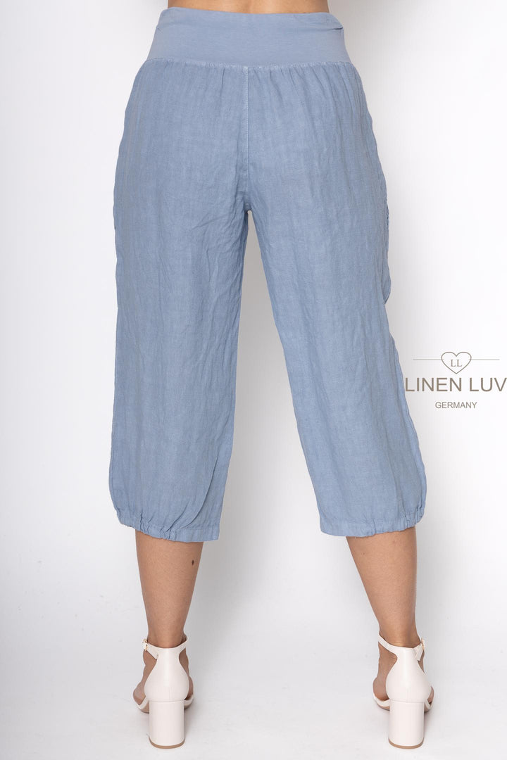 Premium Woven French Linen Capri - Breathable Naturals | Glam & Fame Clothing