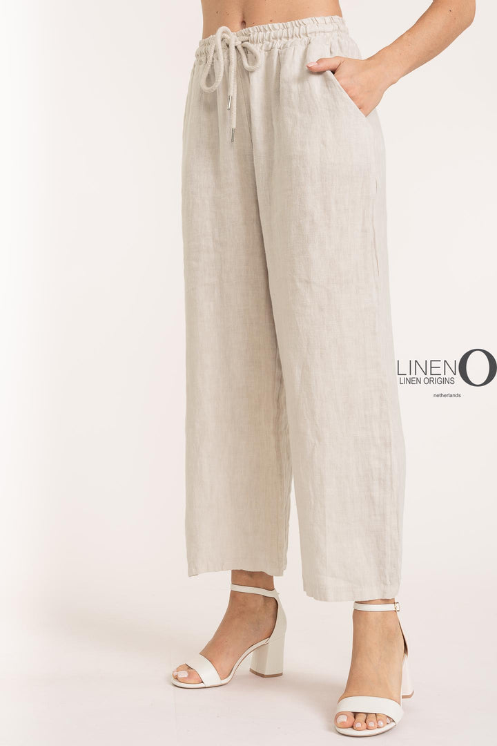 French Linen Crop Pant Premium Woven - Breathable Naturals | Glam & Fame Clothing