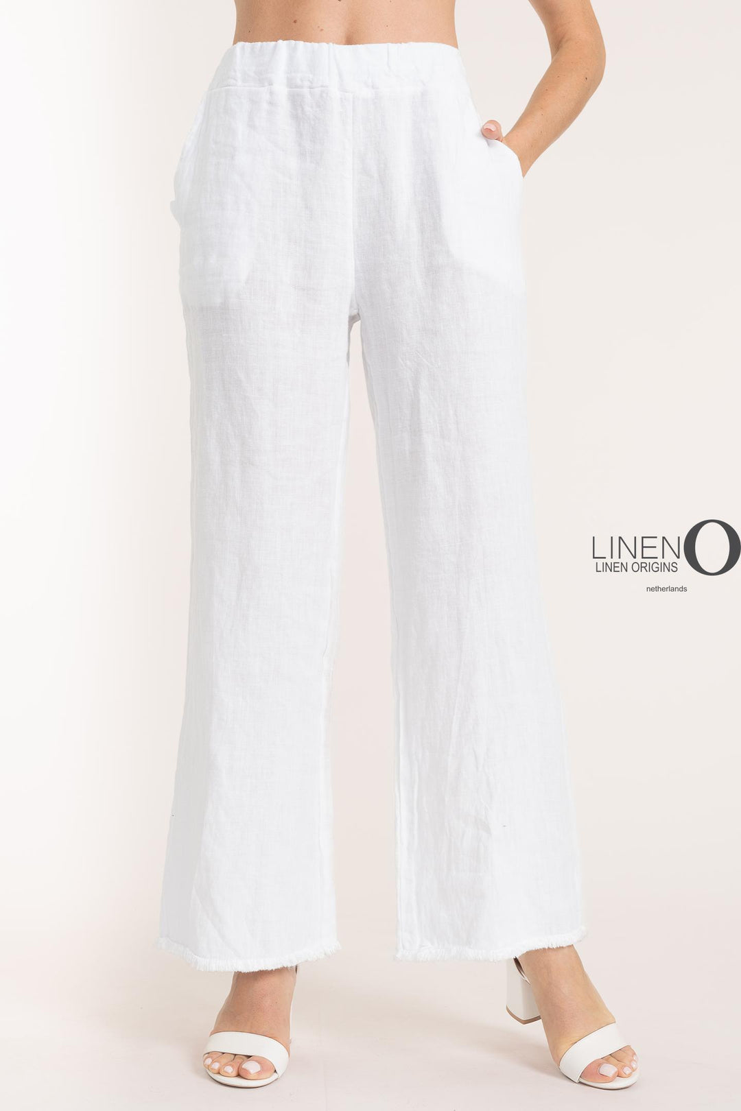 French Linen Pant Heavy Gauge Fringe Accents - Breathable Naturals | Glam & Fame Clothing