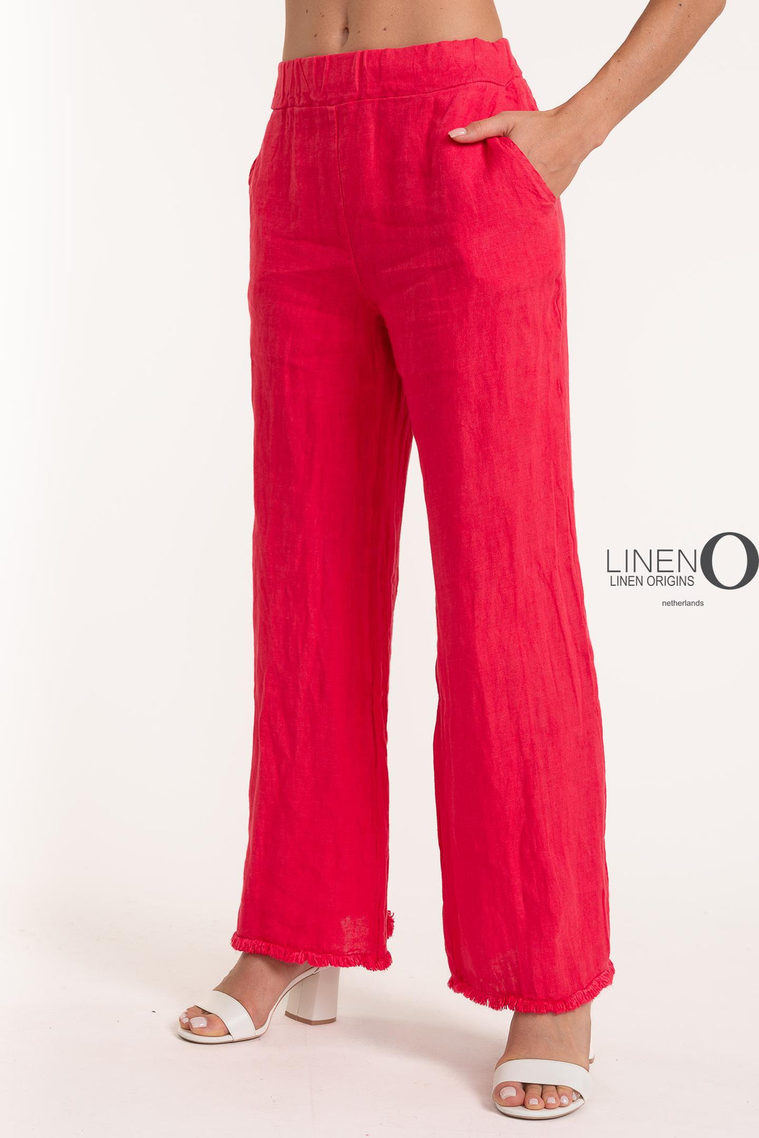 French Linen Pant Heavy Gauge Fringe Accents - Breathable Naturals | Glam & Fame Clothing