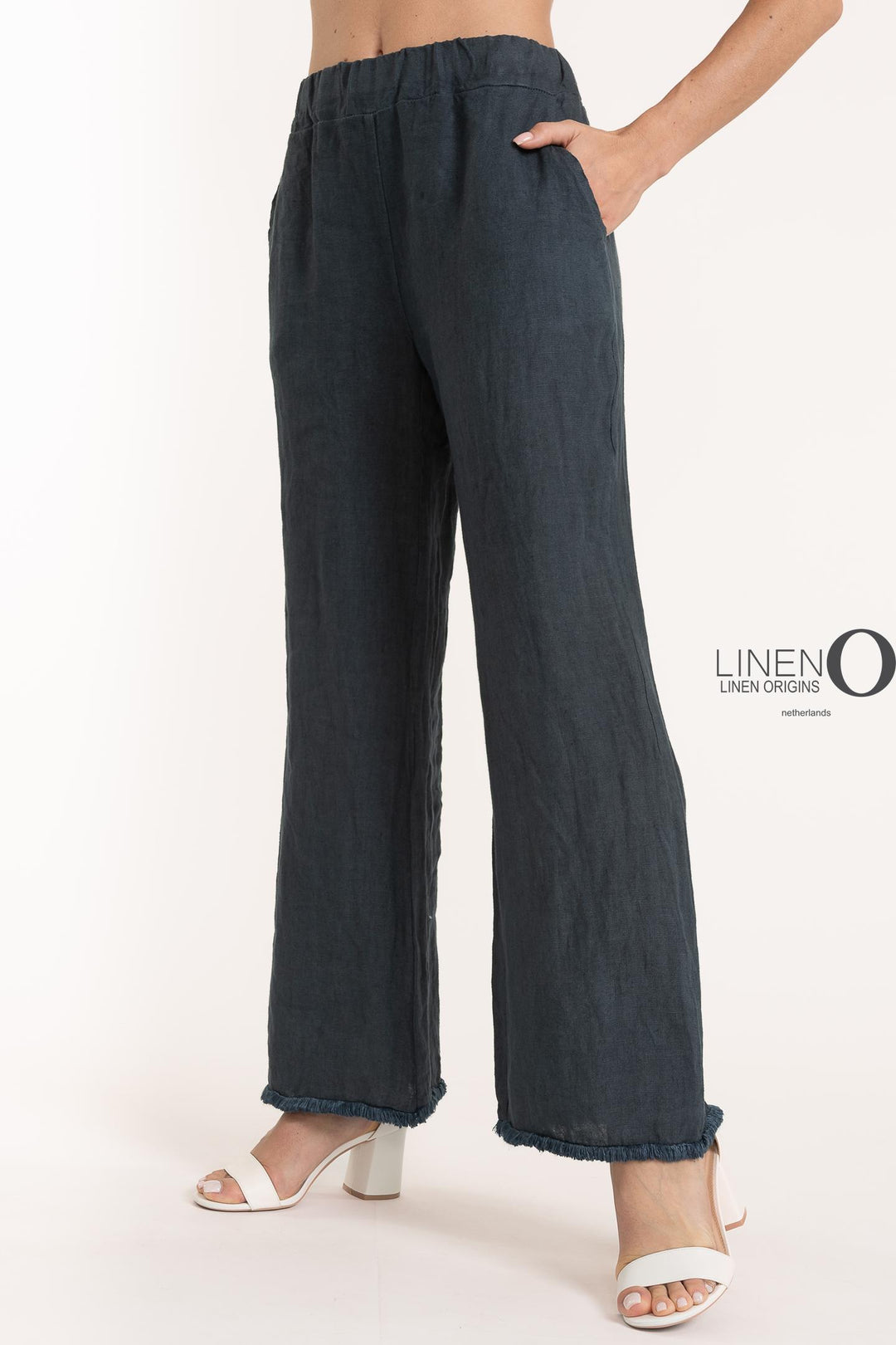 French Linen Pant Heavy Gauge Fringe Accents - Breathable Naturals | Glam & Fame Clothing