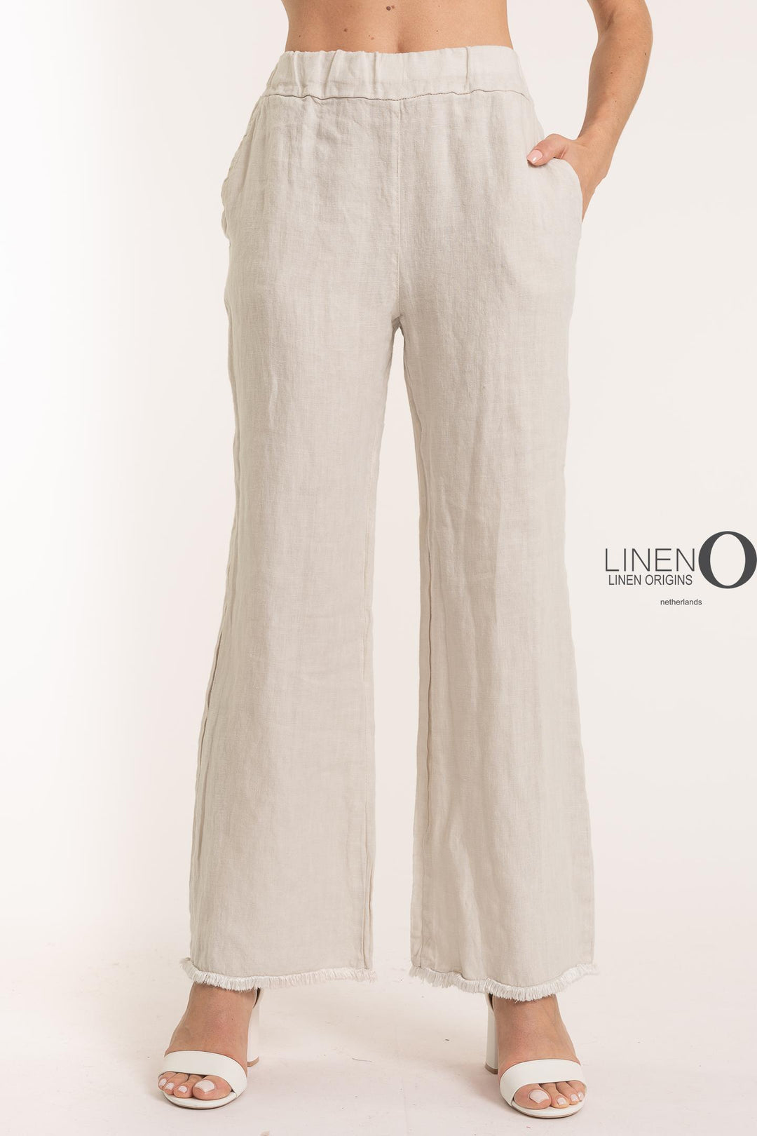 French Linen Pant Heavy Gauge Fringe Accents - Breathable Naturals | Glam & Fame Clothing