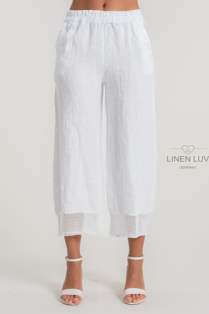 Premium Woven French Linen Crop Pant - Breathable Naturals | Glam & Fame Clothing