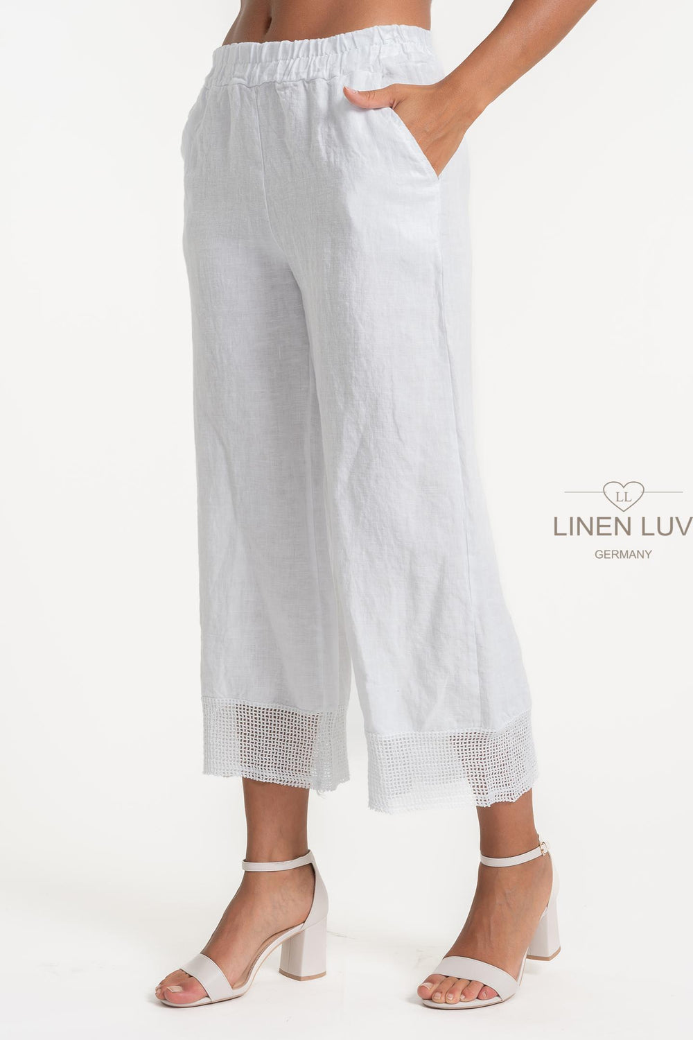 Premium Woven French Linen Crop Pant - Breathable Naturals | Glam & Fame Clothing