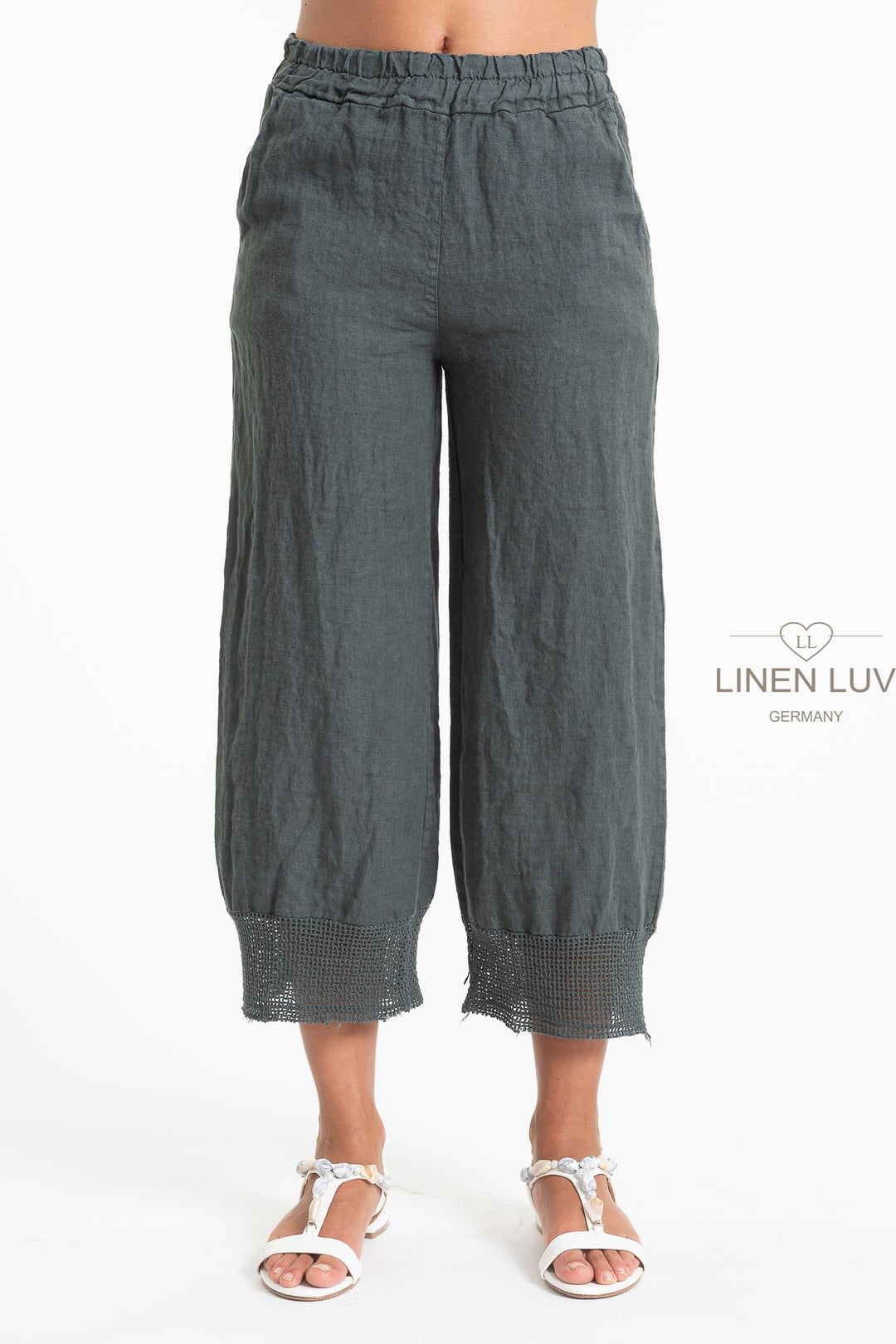 Premium Woven French Linen Crop Pant - Breathable Naturals | Glam & Fame Clothing