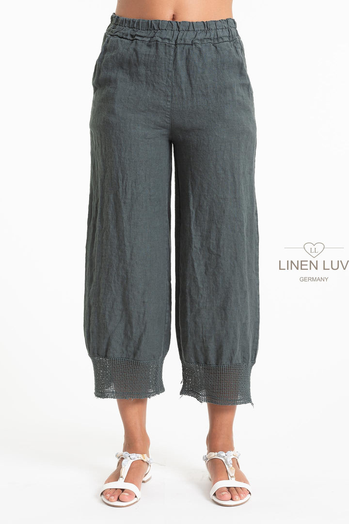 Premium Woven French Linen Crop Pant - Breathable Naturals | Glam & Fame Clothing