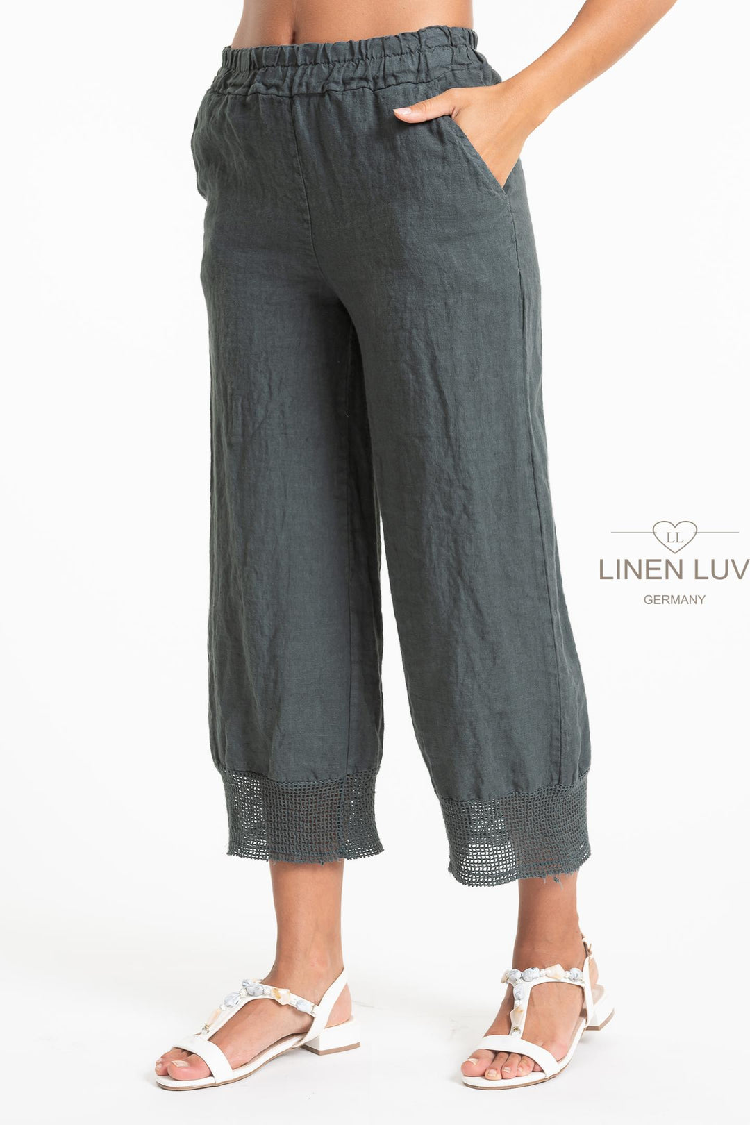 Premium Woven French Linen Crop Pant - Breathable Naturals | Glam & Fame Clothing