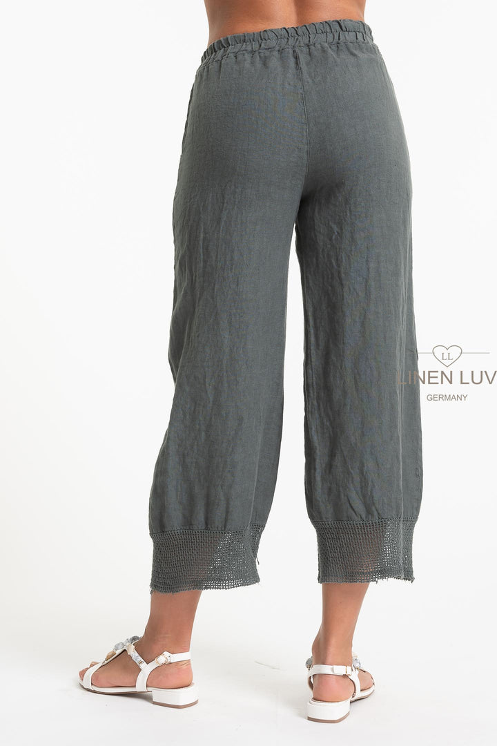 Premium Woven French Linen Crop Pant - Breathable Naturals | Glam & Fame Clothing