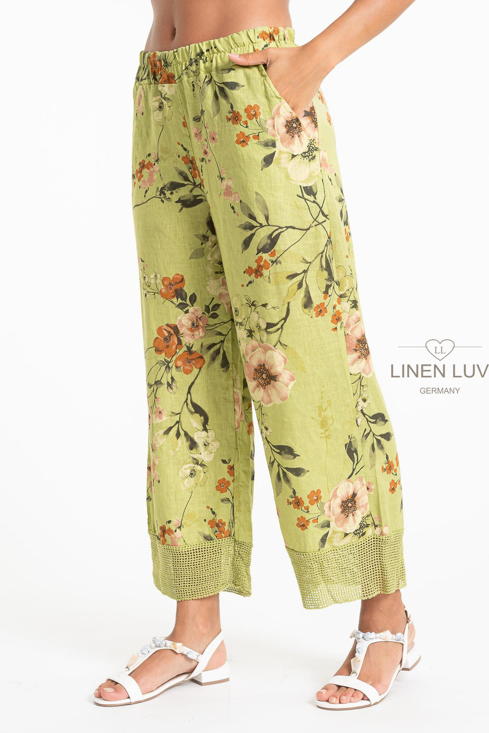 Premium Woven French Linen Crop Pant - Breathable Naturals | Glam & Fame Clothing