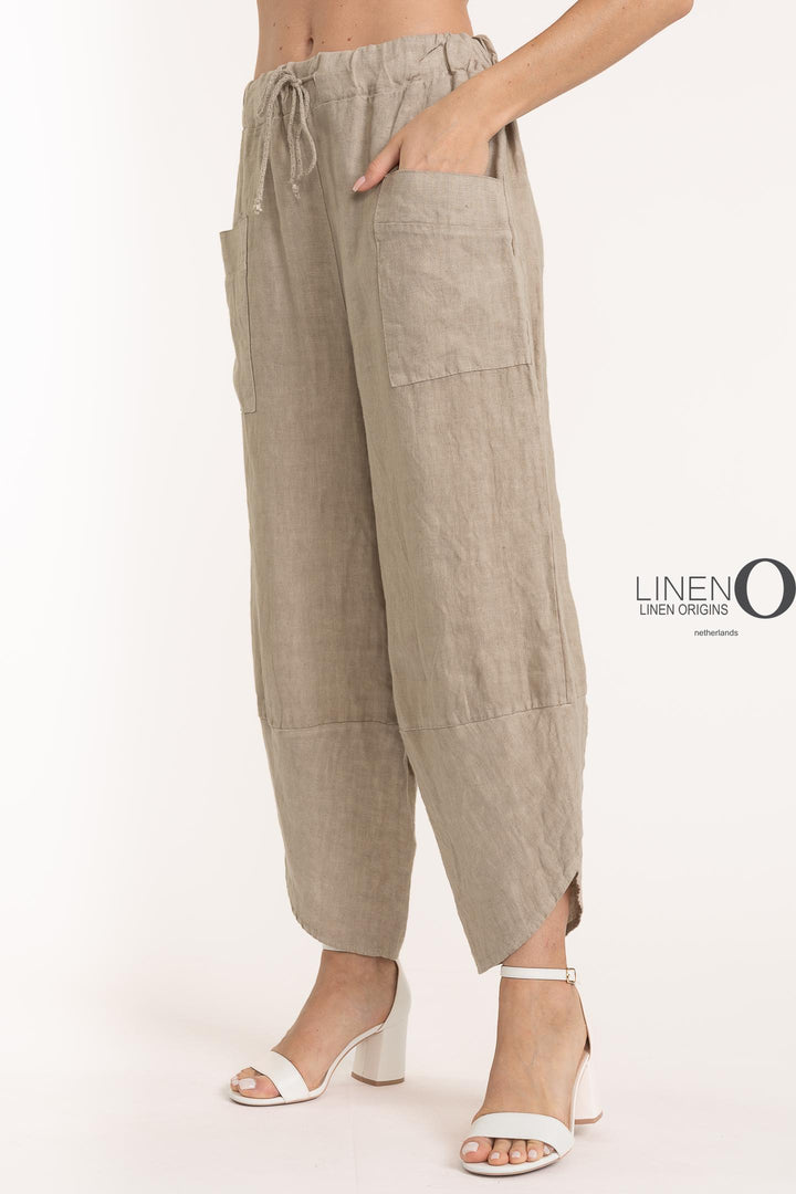 French Linen Tulip Hem Pant Premium Woven - Breathable Naturals | Glam & Fame Clothing