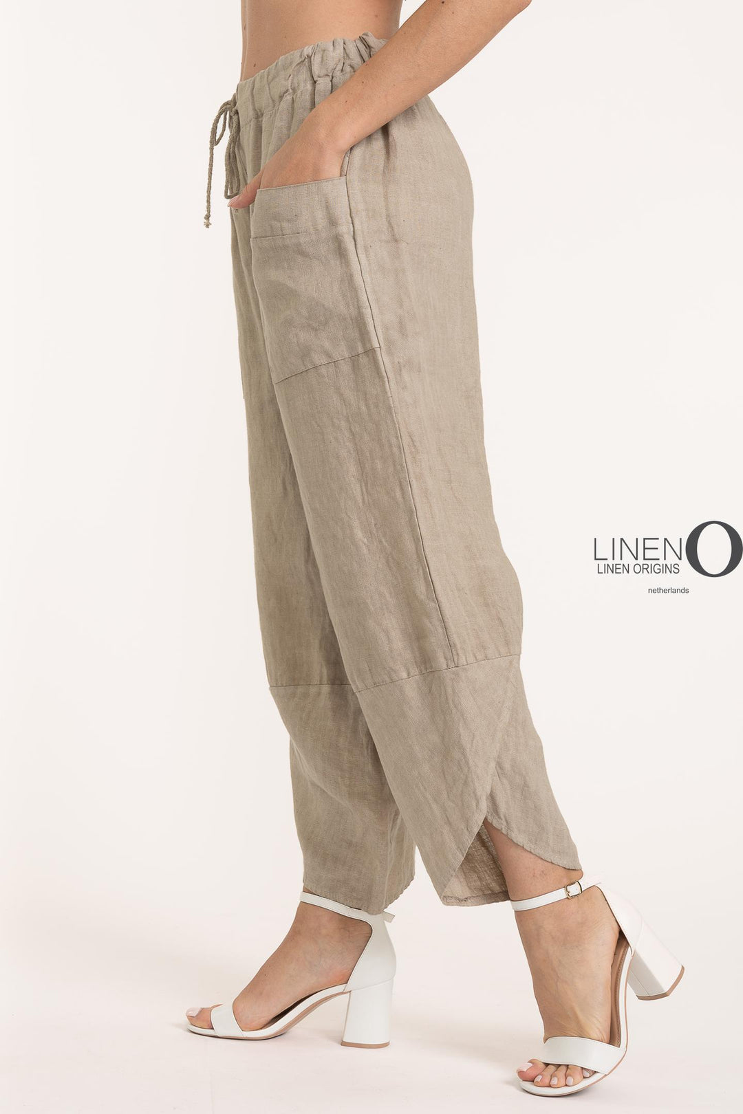 French Linen Tulip Hem Pant Premium Woven - Breathable Naturals | Glam & Fame Clothing