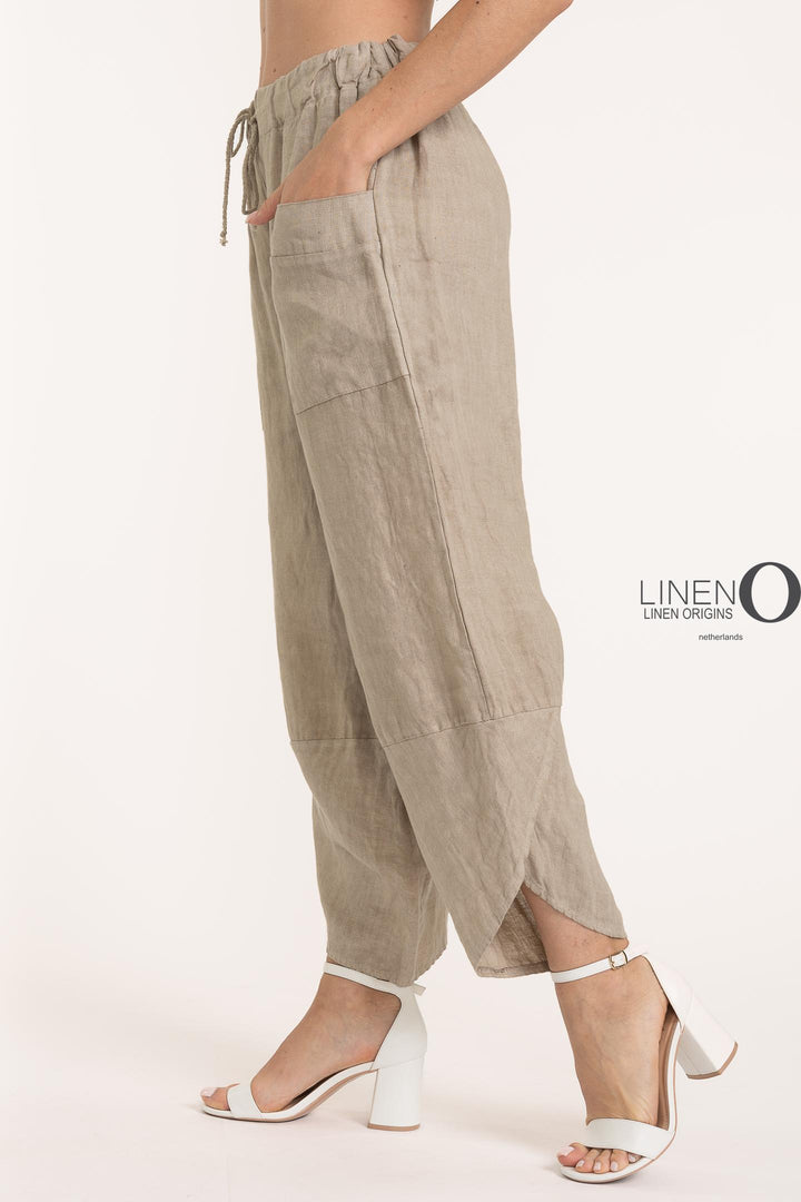 French Linen Tulip Hem Pant Premium Woven - Breathable Naturals | Glam & Fame Clothing