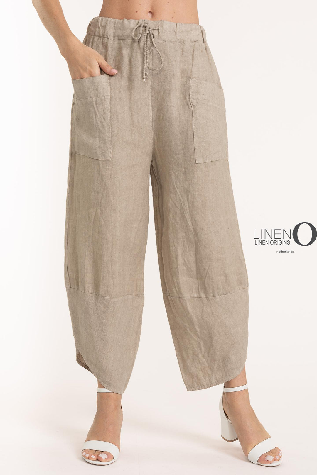 French Linen Tulip Hem Pant Premium Woven - Breathable Naturals | Glam & Fame Clothing