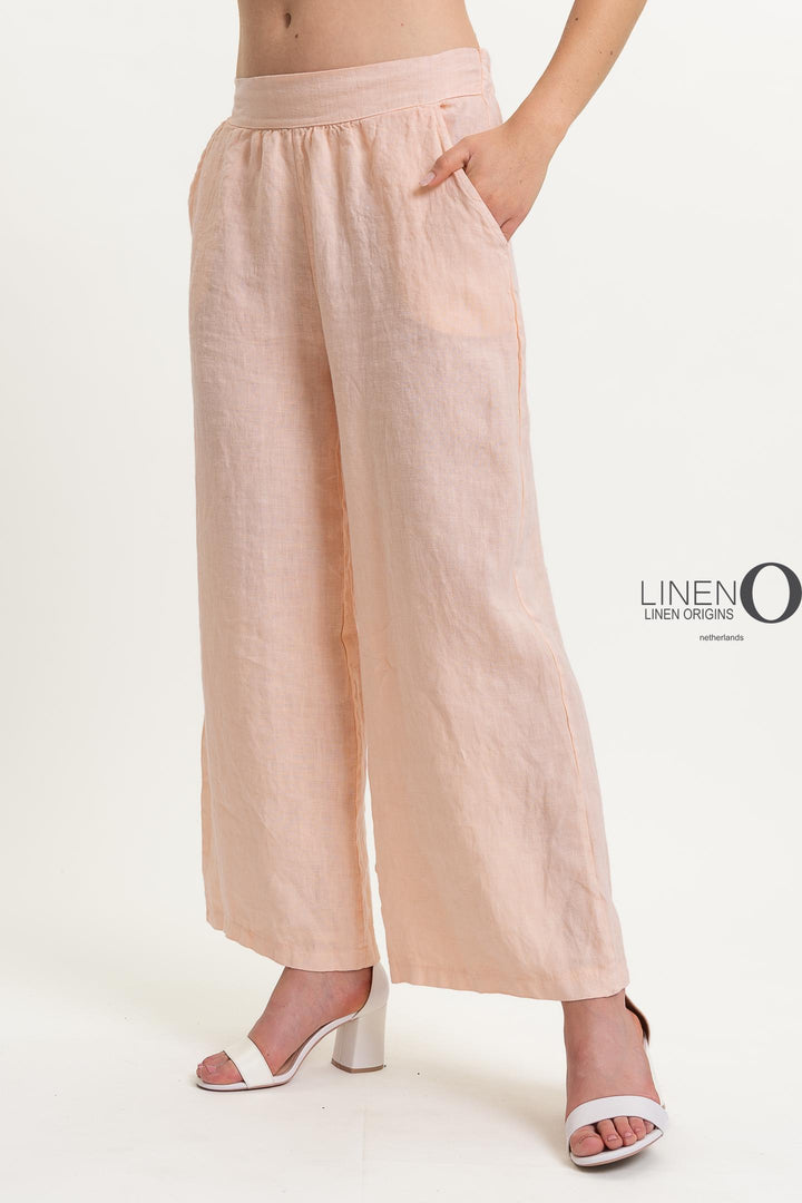 French Linen Pant Straight Leg Flat Waist