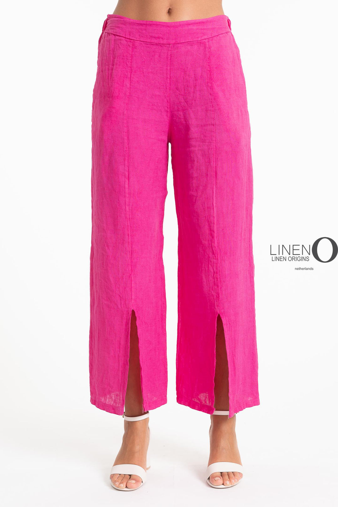 French Linen Pant Front Slits - Breathable Naturals | Glam & Fame Clothing