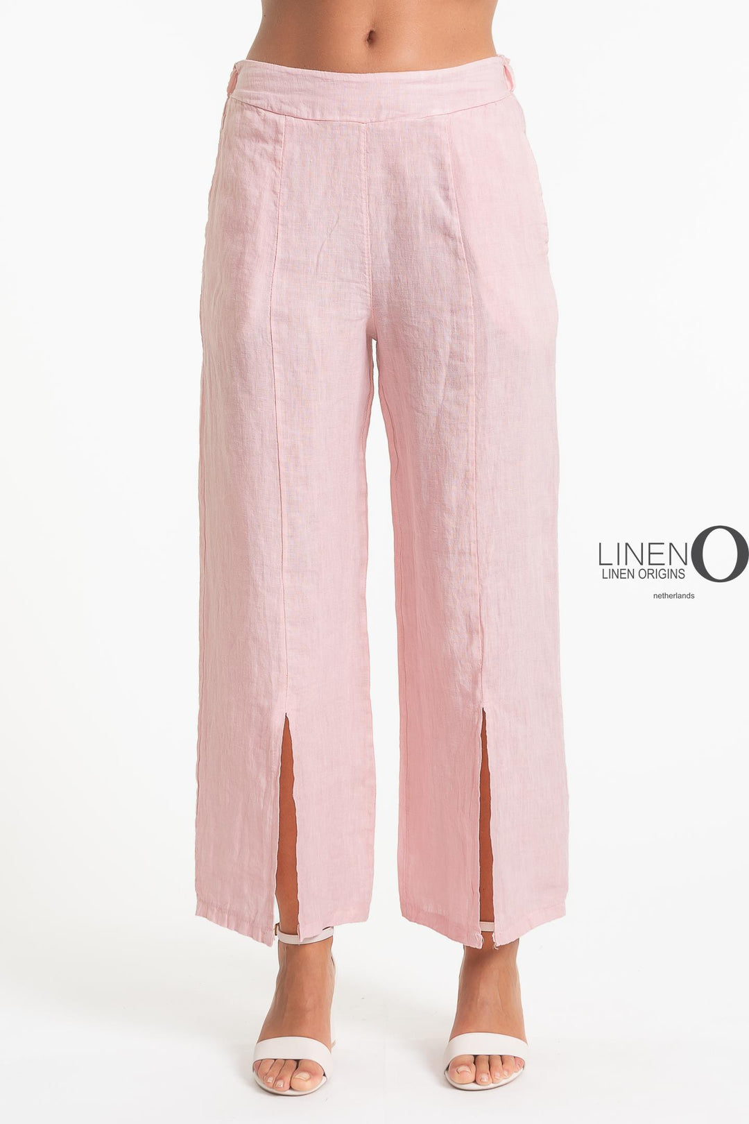 French Linen Pant Front Slits - Breathable Naturals | Glam & Fame Clothing