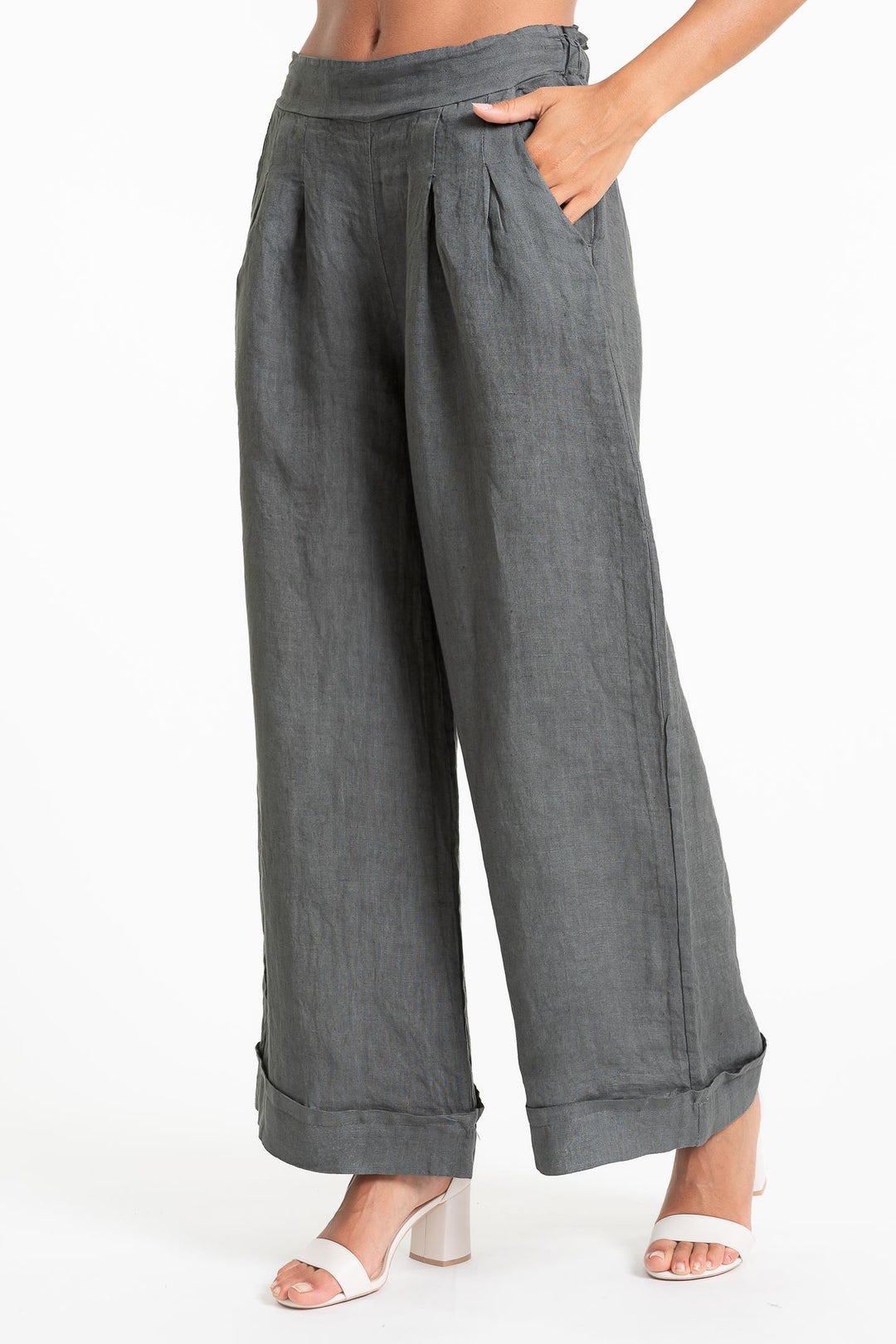 French Linen Trouser Premium Woven - Breathable Naturals | Glam & Fame Clothing