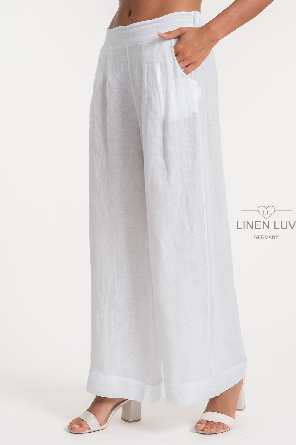 French Linen Trouser Premium Woven - Breathable Naturals | Glam & Fame Clothing