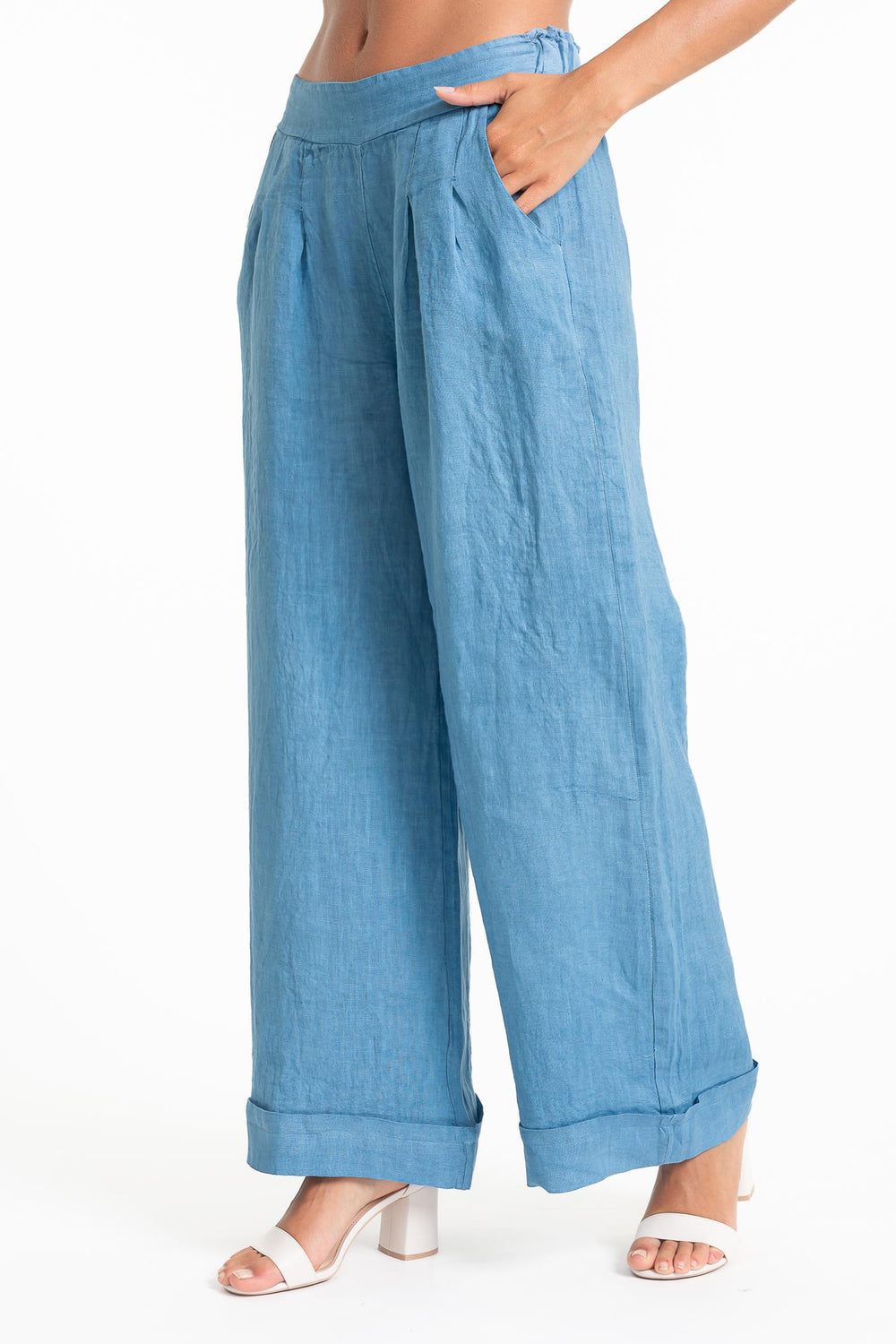 French Linen Trouser Premium Woven - Breathable Naturals | Glam & Fame Clothing