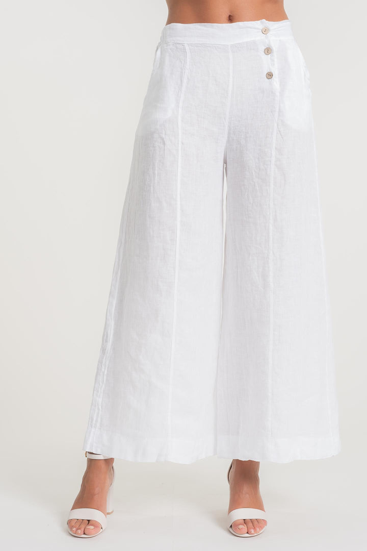 Premium French Linen Wide Leg Pant - Breathable Naturals | Glam & Fame Clothing 