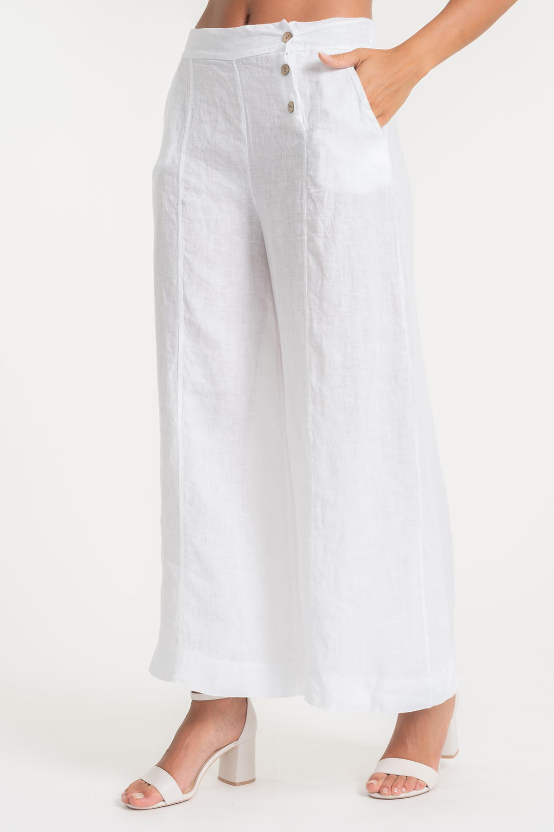 Premium French Linen Wide Leg Pant - Breathable Naturals | Glam & Fame Clothing 