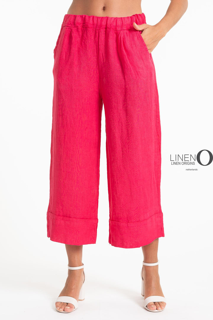 French Linen Crop Palazzo Broad Cuff - Breathable Naturals | Glam & Fame Clothing