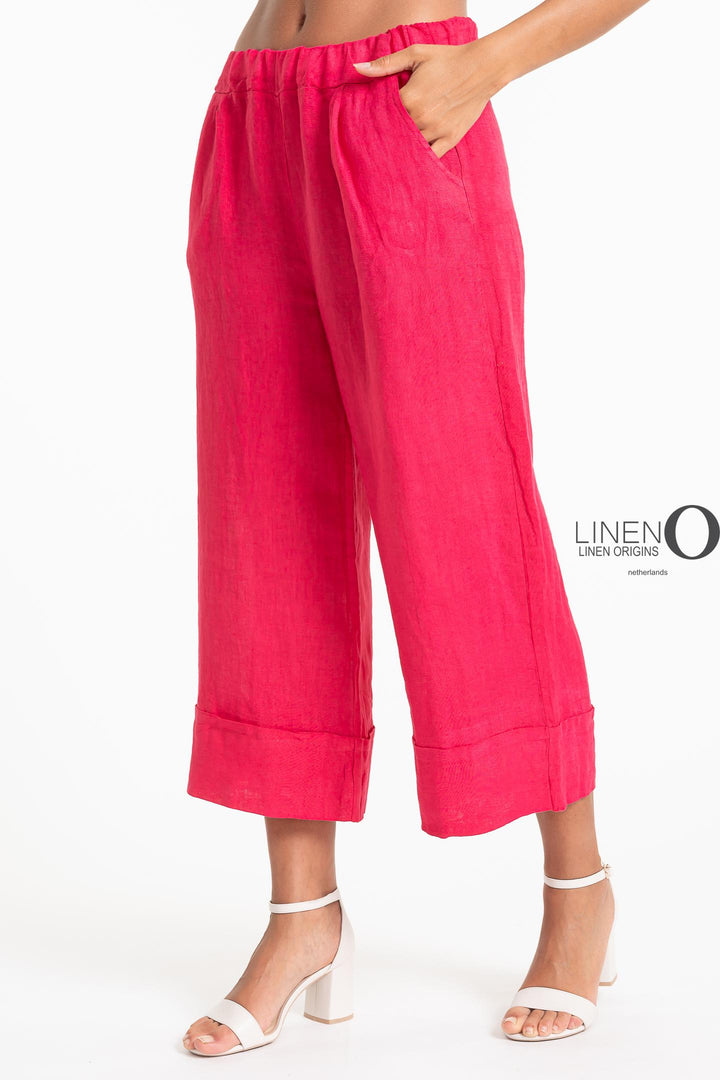 French Linen Crop Palazzo Broad Cuff - Breathable Naturals | Glam & Fame Clothing