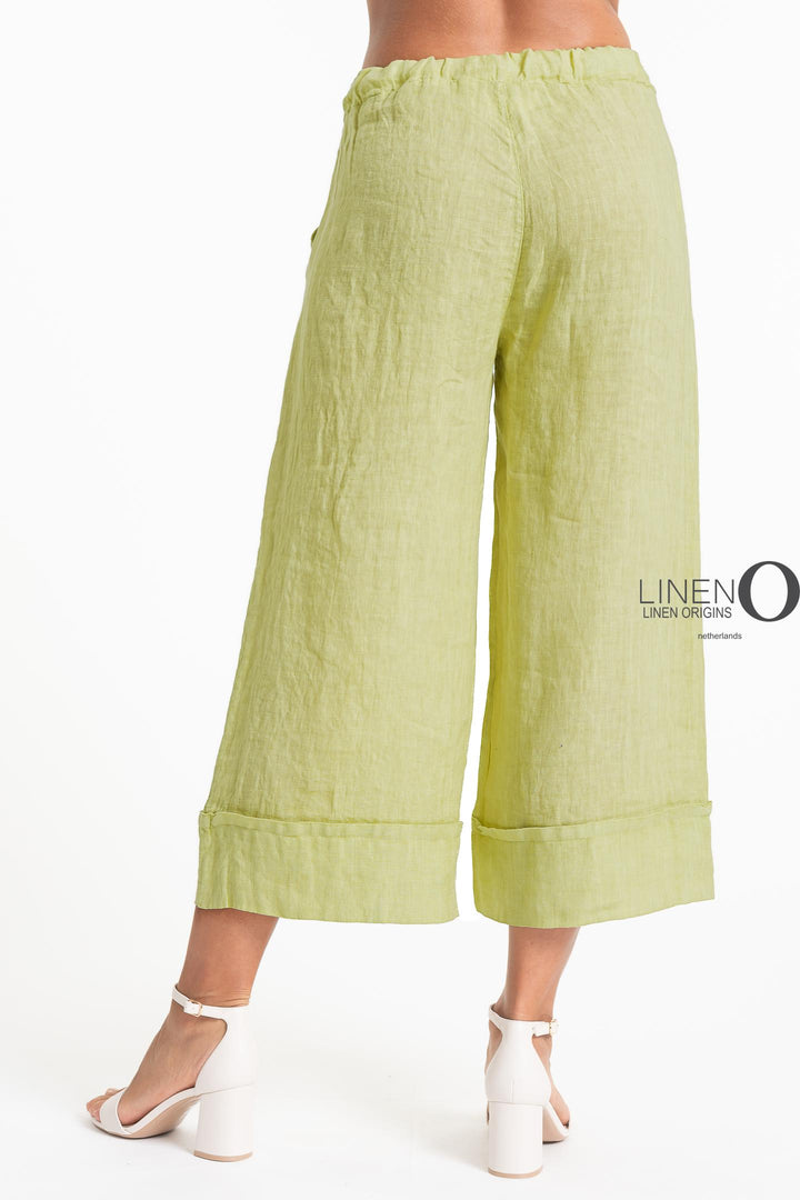 French Linen Crop Palazzo Broad Cuff - Breathable Naturals | Glam & Fame Clothing
