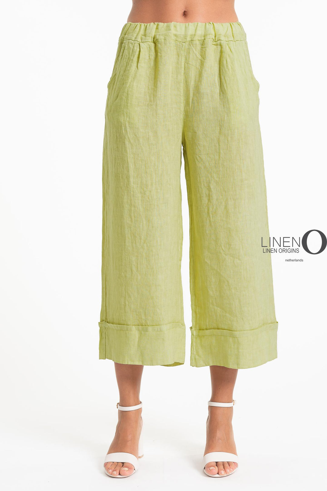 French Linen Crop Palazzo Broad Cuff - Breathable Naturals | Glam & Fame Clothing
