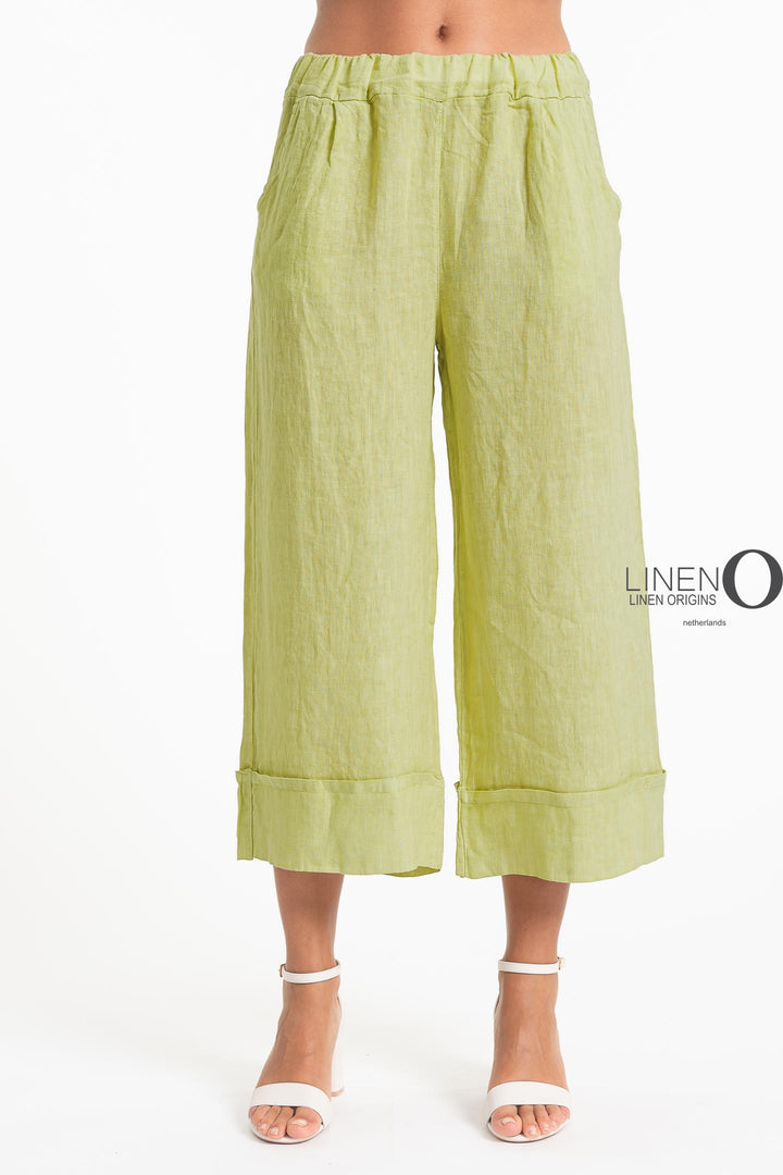 French Linen Crop Palazzo Broad Cuff - Breathable Naturals | Glam & Fame Clothing