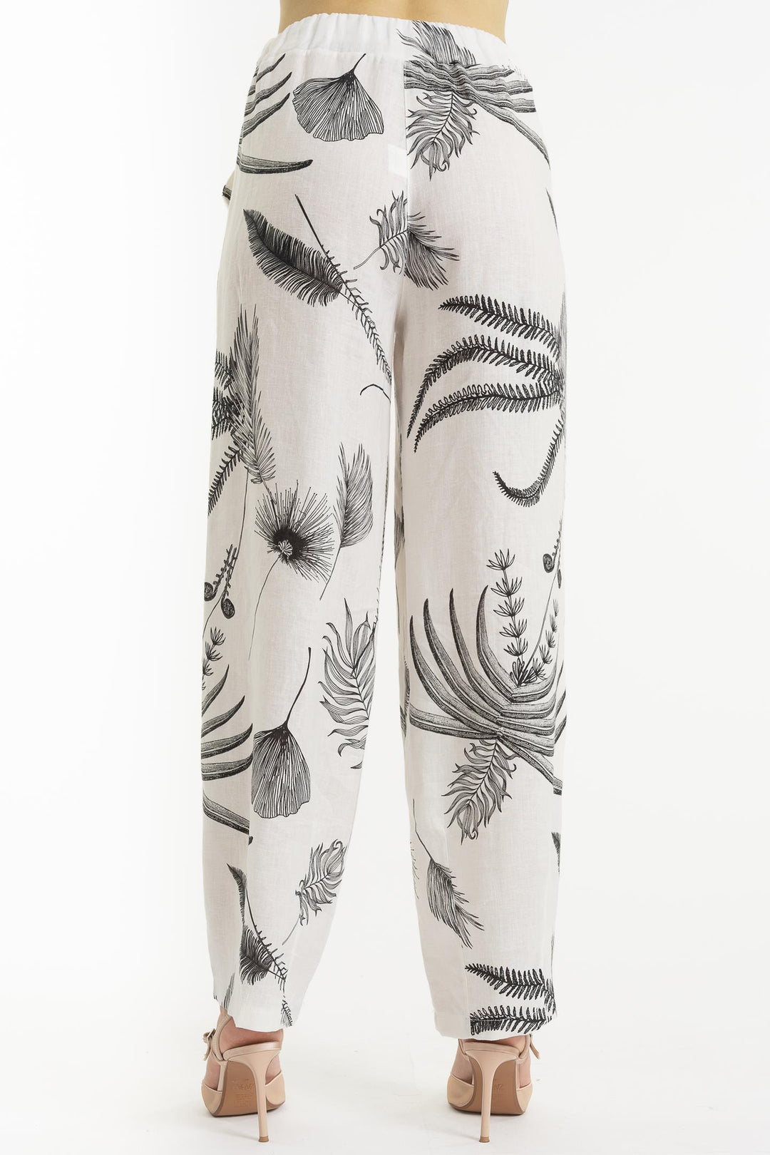 French Linen Straight Pant Print