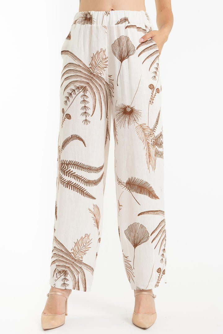 French Linen Straight Pant Print