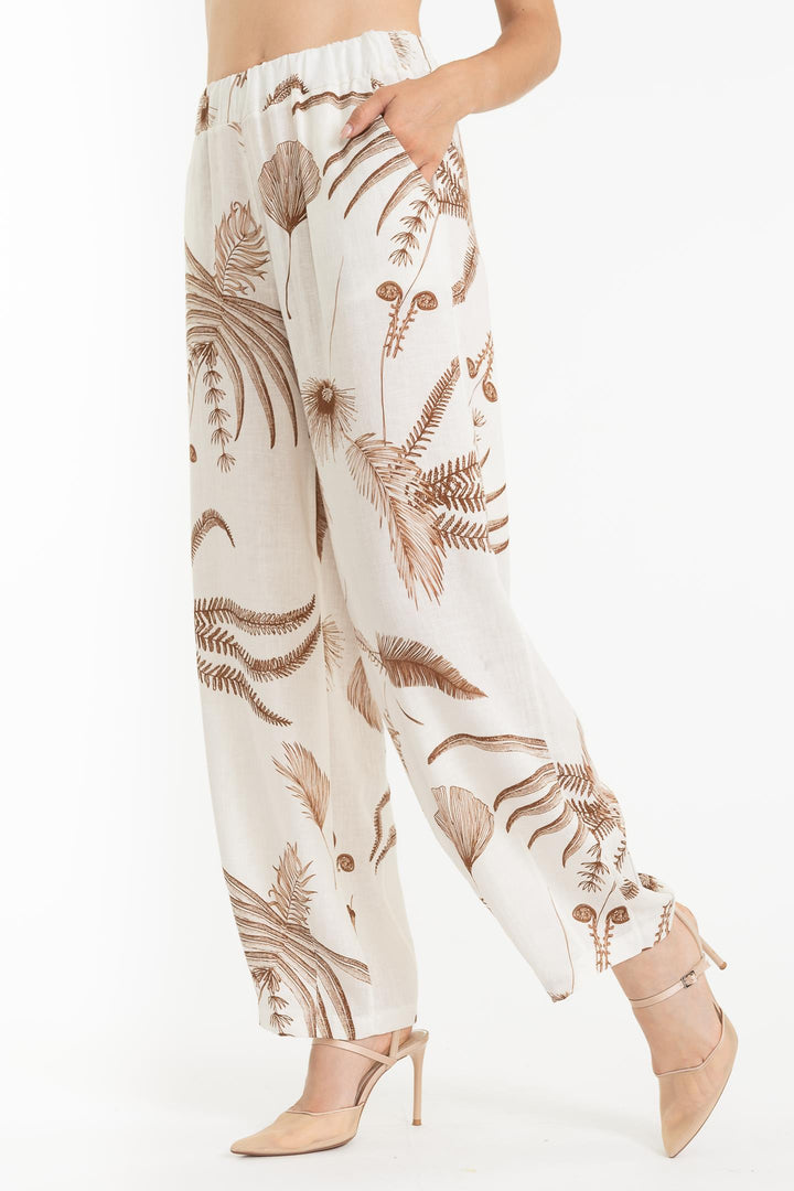 French Linen Straight Pant Print