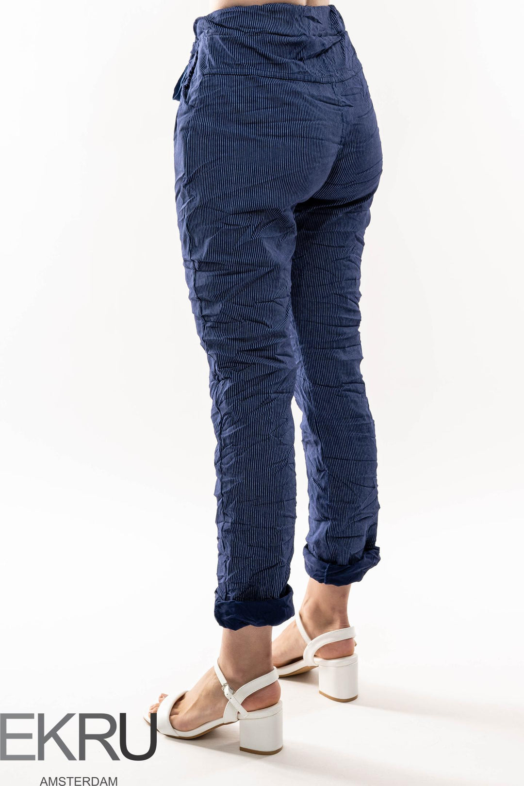 Euro Crinkle Travel Pant Stripes - Breathable Naturals | Glam & Fame Clothing