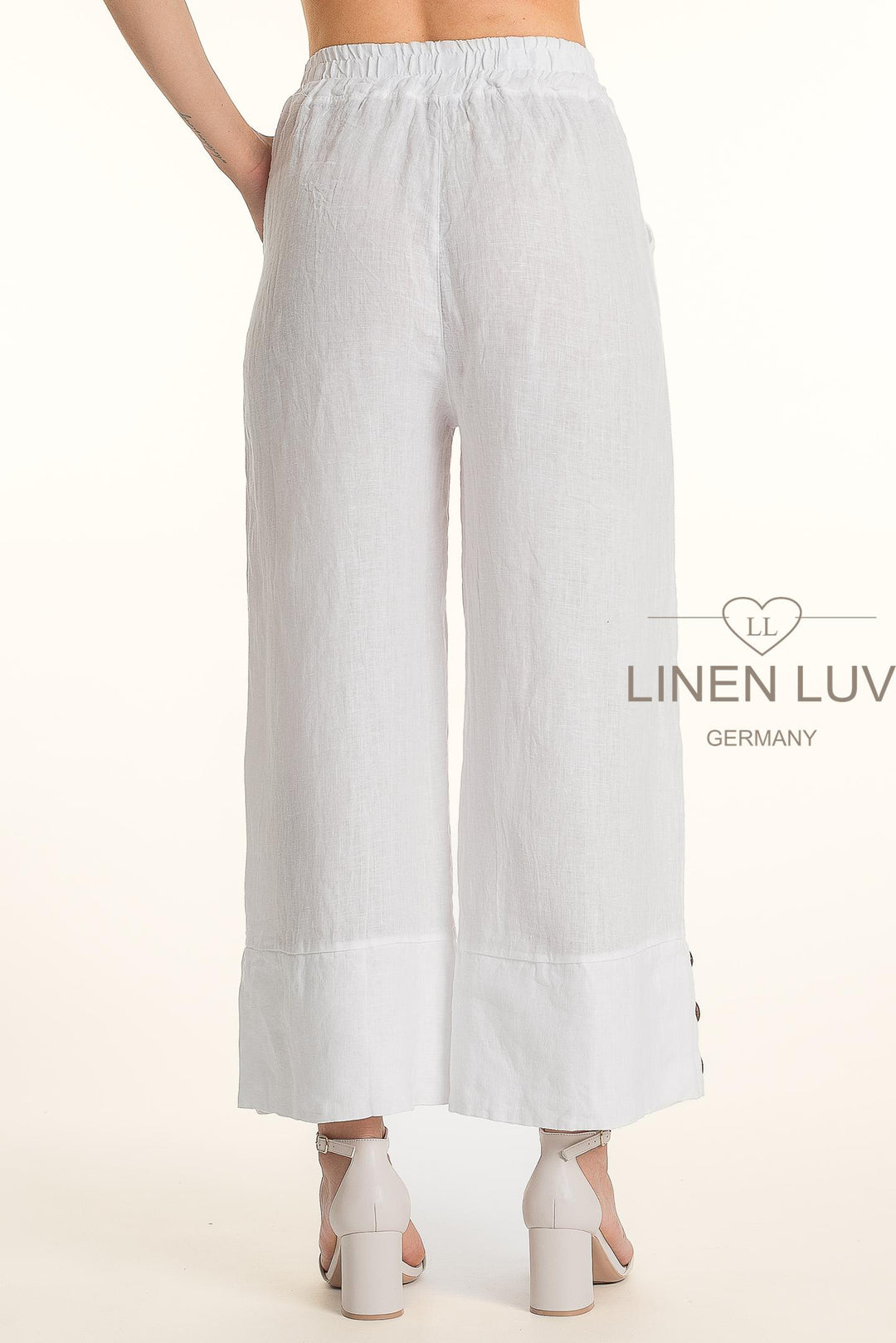 French Linen Wide Leg Button Pants - Breathable Naturals | Glam & Fame Clothing