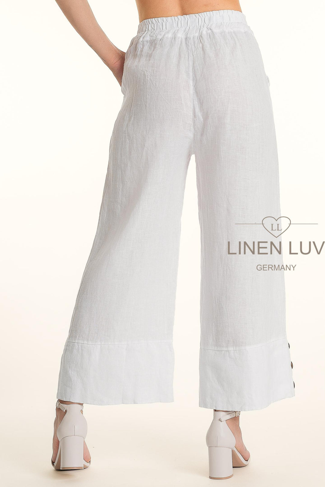 French Linen Wide Leg Button Pants - Breathable Naturals | Glam & Fame Clothing
