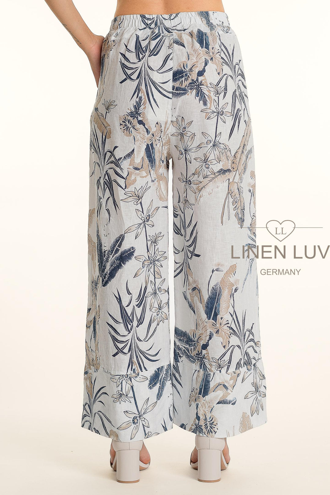 French Linen Wide Leg Button Pants Print - Breathable Naturals | Glam & Fame Clothing