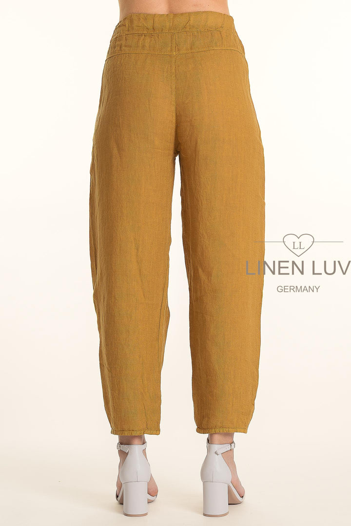 French Linen Pant Twist Hem Accent - Breathable Naturals | Glam & Fame Clothing