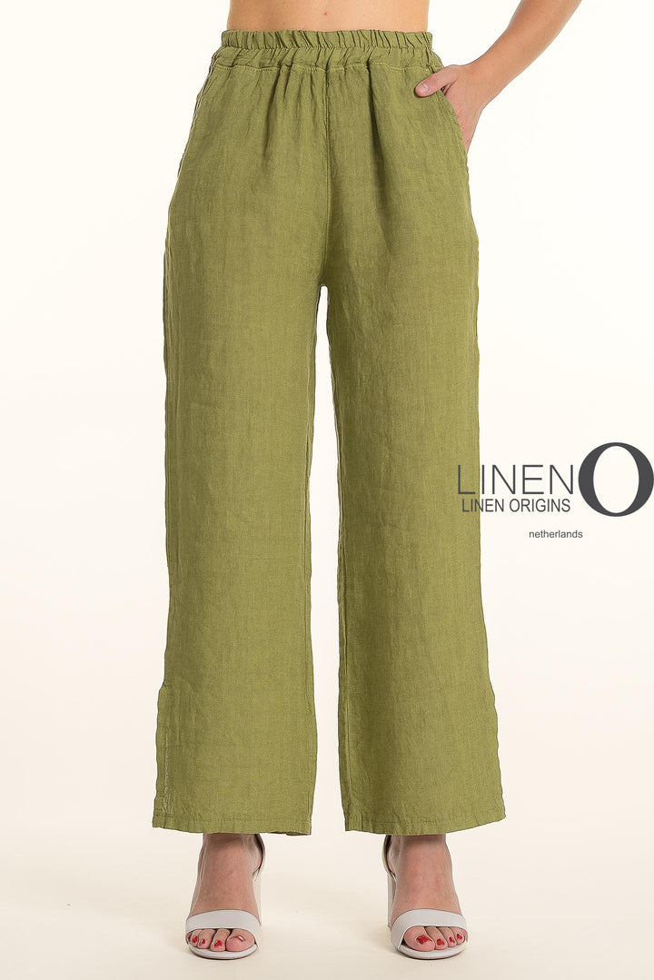 French Linen Pant Straight Leg Slits