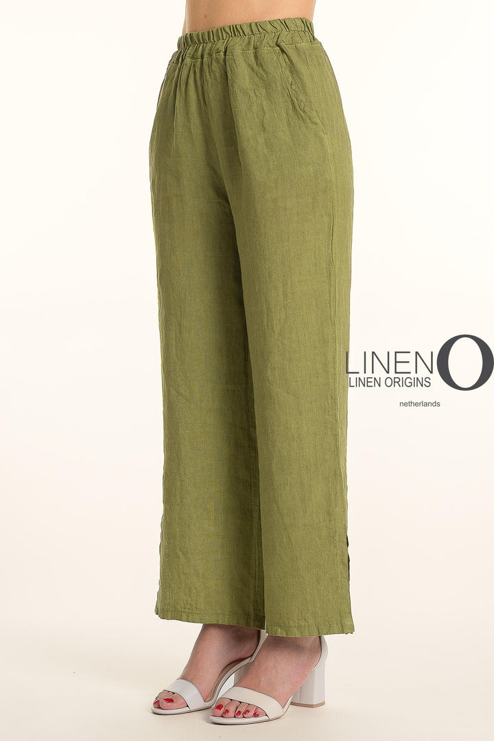 French Linen Pant Straight Leg Slits