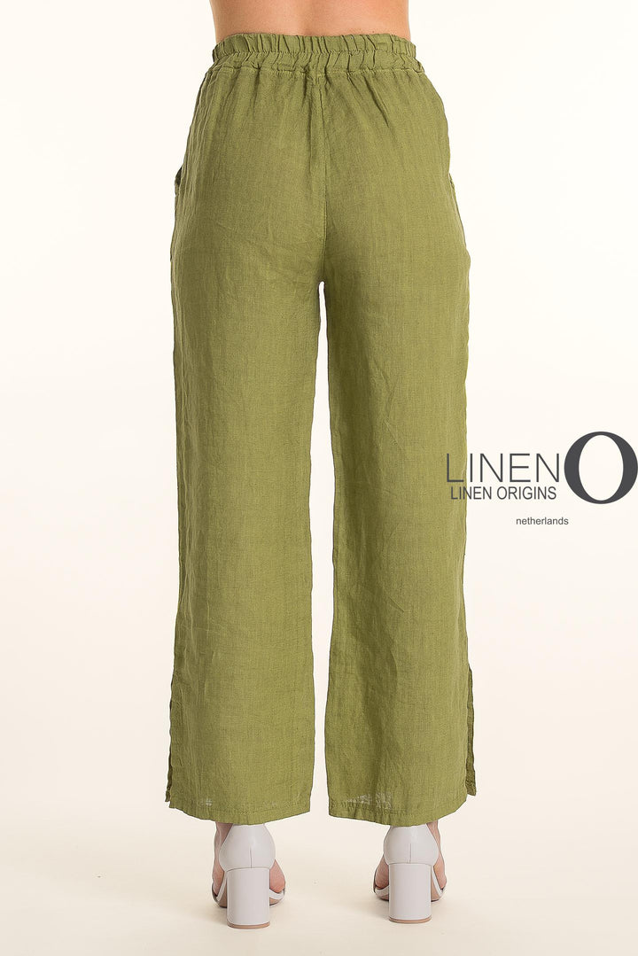 French Linen Pant Straight Leg Slits