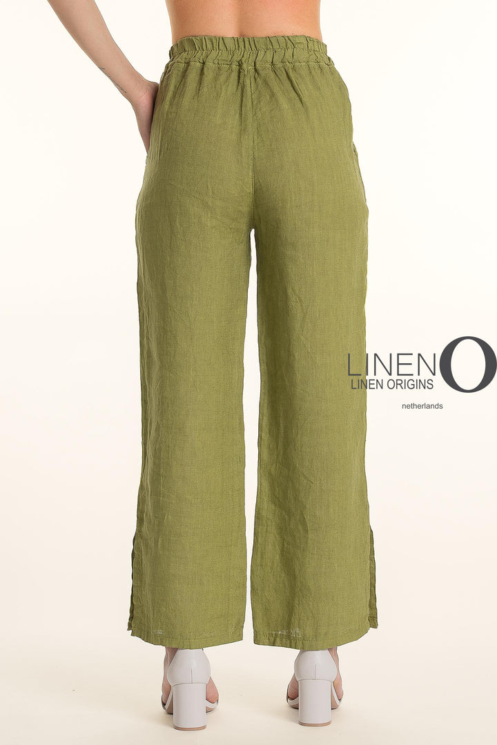 French Linen Pant Straight Leg Slits