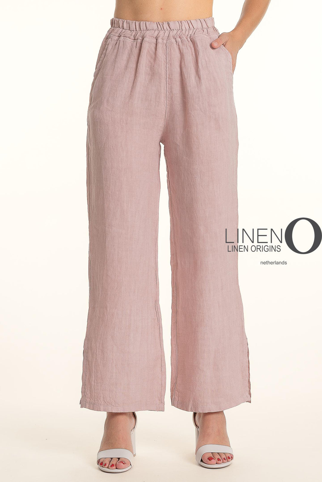 French Linen Pant Straight Leg Slits - Breathable Naturals | Glam & Fame Clothing