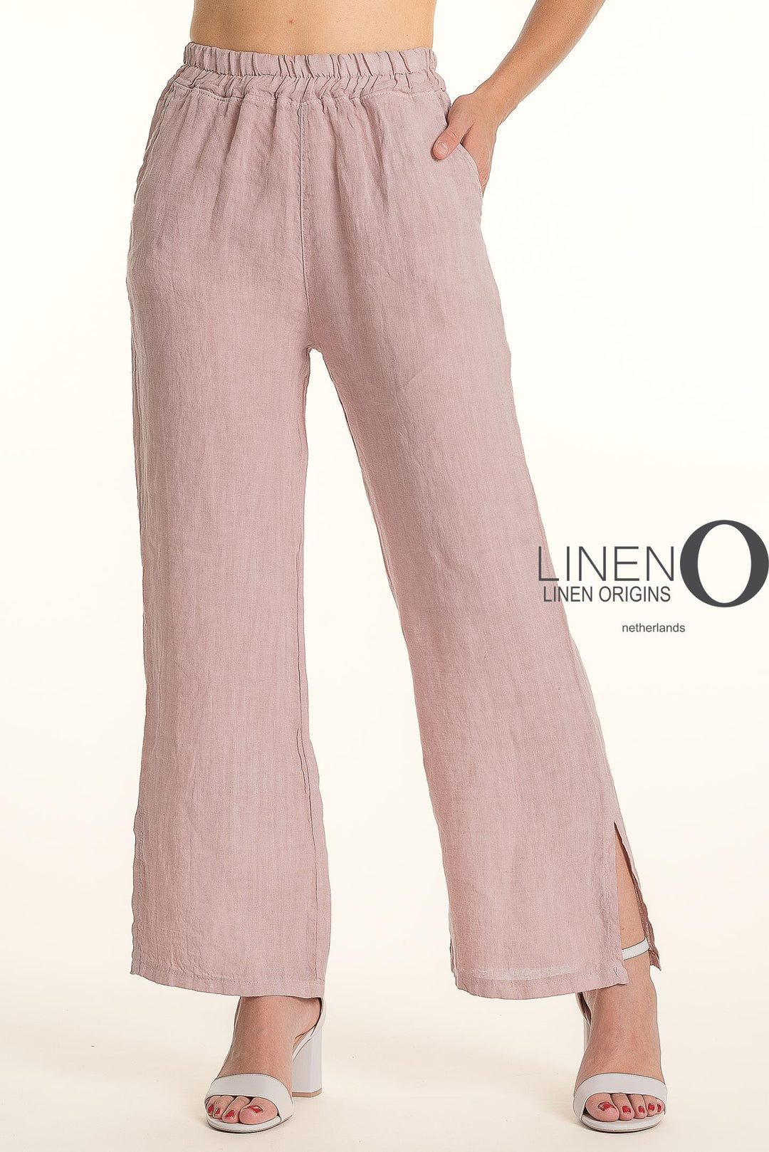French Linen Pant Straight Leg Slits - Breathable Naturals | Glam & Fame Clothing